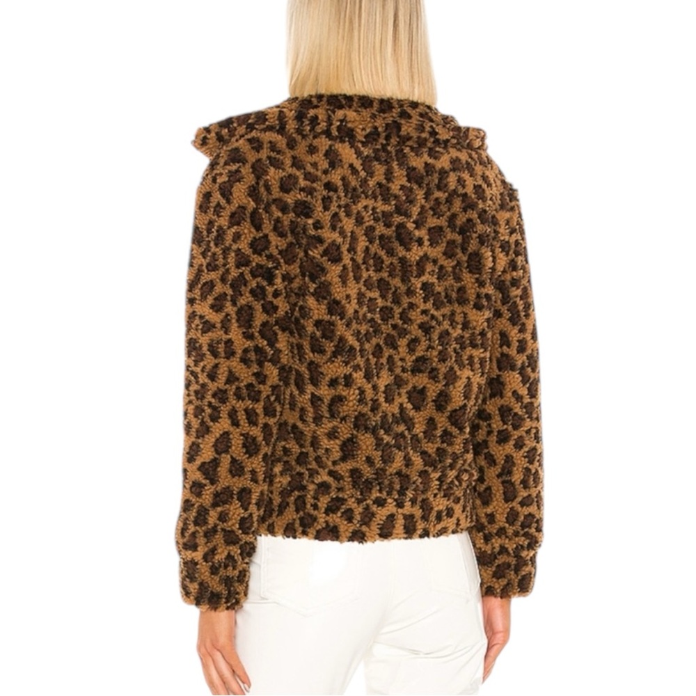 BB DAKOTA Kitty Come Close Teddy Jacket in Leopard Print. Size Small‎ - Picture 2 of 8